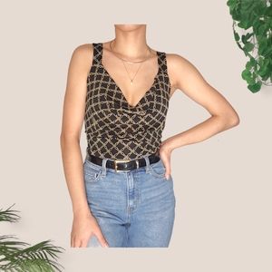 Classy Chain Print Cowl Neck Top